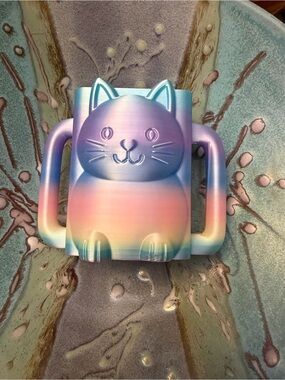 Rainbow Pastel Cat juice box Sipper Mug with Handles!
